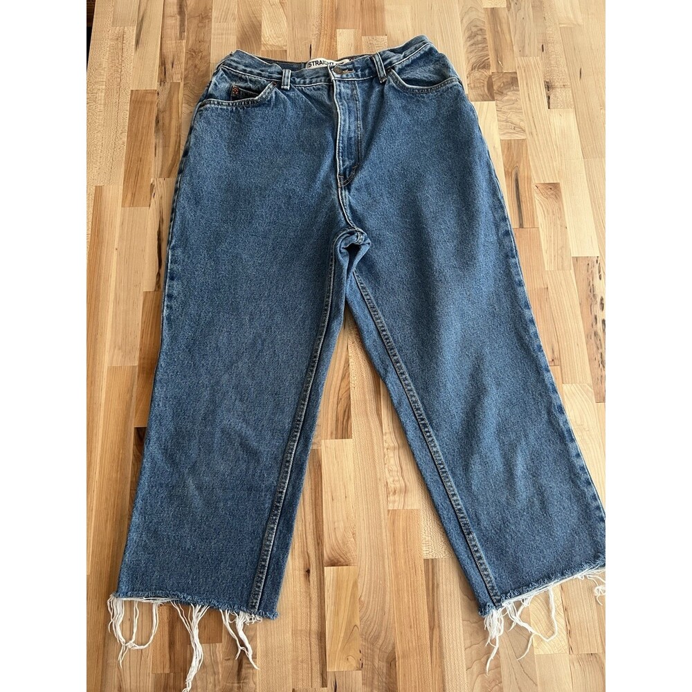 Women's Levi’s Orange Tab 505 Blue Jeans 100% Cotton Cropped Capri Size 29